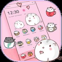 Androidの 無料かわいいキティのテーマカップ猫の壁紙 Kawaii Kitty