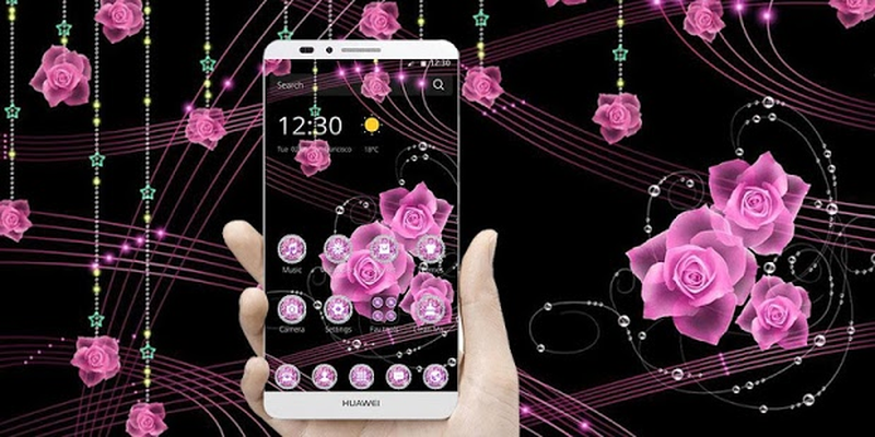 Tema Pink Rose Bunga Hitam Pendants Apk Download App Android