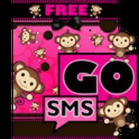 Ícone do apk Cute Pink Monkey Theme GO SMS