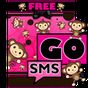 Ícone do apk Cute Pink Monkey Theme GO SMS