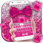 Pink Glitter Bow Keyboard Theme apk icono