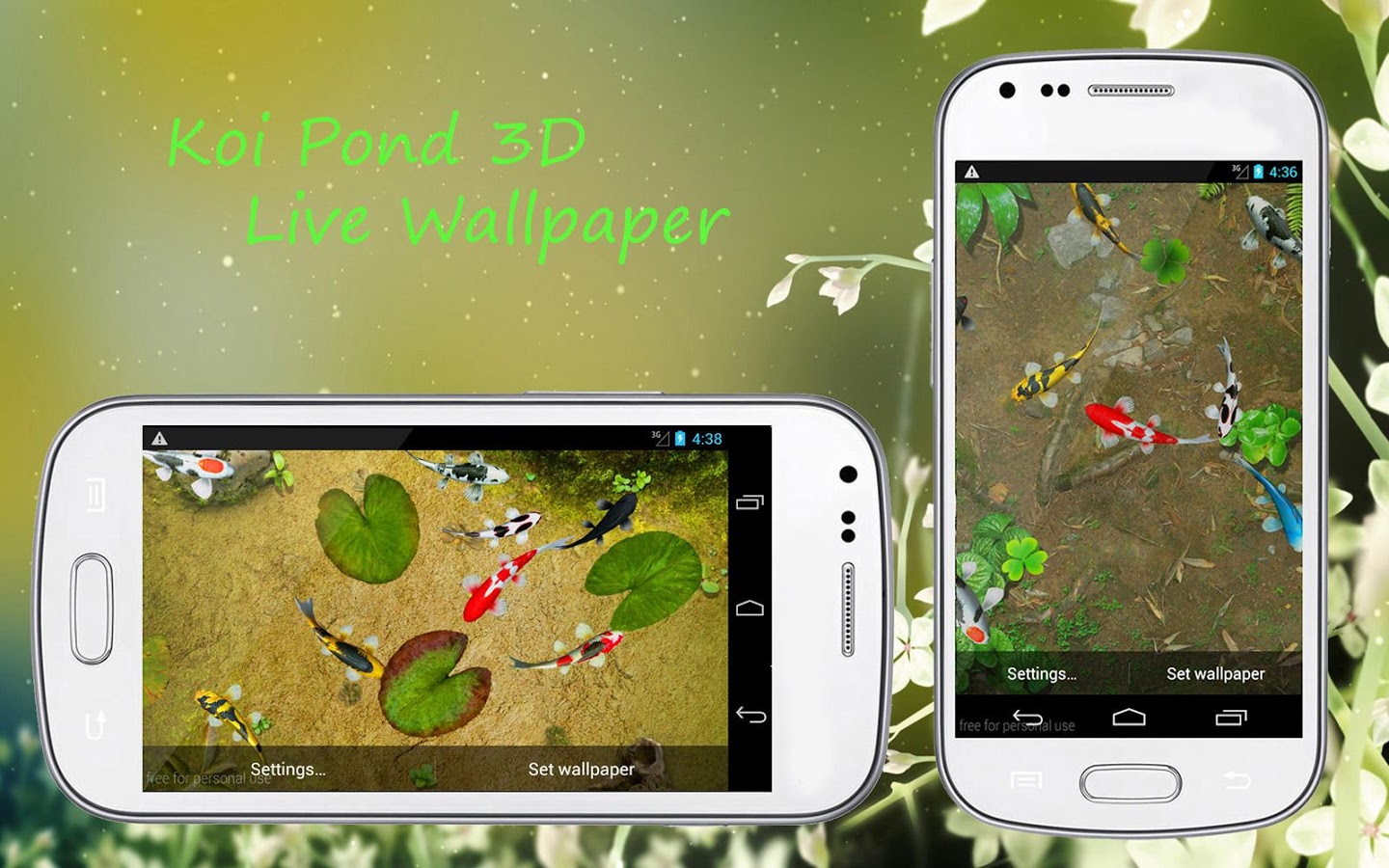 Tải miễn phí APK Koi Pond 3D Live Wallpaper Android