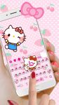 Pink Cute Kitty Bowknot Cartoon keyboard Theme imgesi 