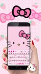 Pink Cute Kitty Bowknot Cartoon keyboard Theme image 1