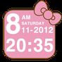 Ikona apk Kitty różowy łuk zegar widget