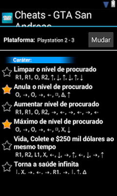 Codigos GTA San Andreas Android