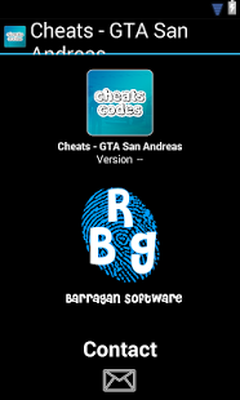 Cheats for GTA (San Andreas) by Barragan Software