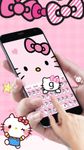 Pink Cute Kitty Cartoon Keyboard Theme ảnh số 