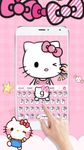 Pink Cute Kitty Cartoon Keyboard Theme ảnh số 2