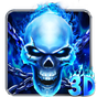 3D Blue Flaming Skull Theme Launcher APK