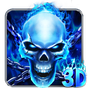 Lanzador de tema 3D azul fuego cráneo apk icono