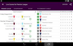 Captură de ecran Scoruri pentru Premier League 2018/2019 apk 4