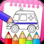Ícone do veículos para colorir livro e livro de desenho