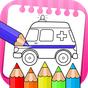 Icono de vehículos para colorear libro y libro de dibujo