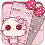 Pink Cute Kitty Bowknot Theme APK