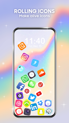 Rolling icons: Rolling icons là những biểu tượng độc đáo và mới lạ nhất trên điện thoại của bạn. Hãy để những biểu tượng này cuốn hút sự chú ý của bạn và mang đến những trải nghiệm mới lạ và đầy thú vị cho cuộc sống của bạn.
