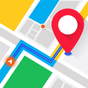 Icono de GPS en tiempo real, mapas, rutas y tráfico.