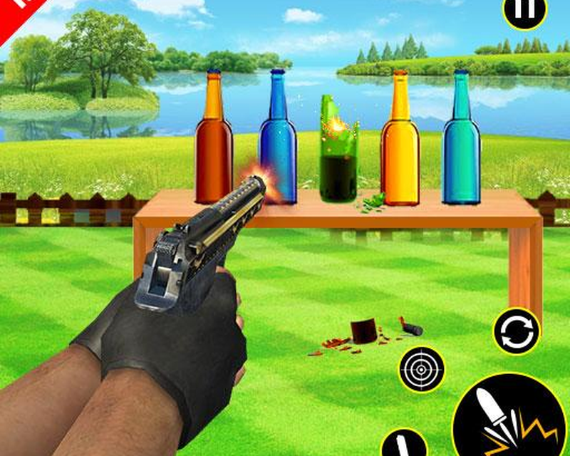 bottle target shooting game