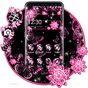 Pink Black Flowers Theme apk icon