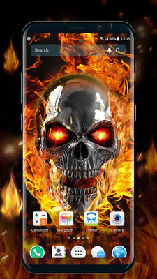 Downloaden Sie Die Kostenlose Schone Flammenschadel Live Wallpaper Apk Fur Android