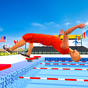 Icono de campeonato de carrera de agua de piscina de niños