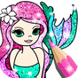 Biểu tượng Mermaid Coloring Book Glitter