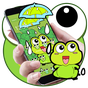 사랑스런 개구리 큰 눈 빗방울 만화 테마 APK