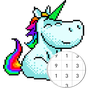 Unicorn Art Pixel - Color By Number 아이콘