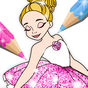 Ballerina Coloring Book Glitter - Girl Games 아이콘