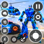 Flying Police Helicopter Car Transform Robot Games 