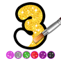 Ícone do Glitter Number and letters coloring Book for kids