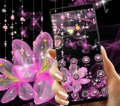 Gambar Pink Neon Flower Glitter Bling Theme 5