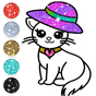 Icono de Cute Kitty Coloring Book For Kids With Glitter