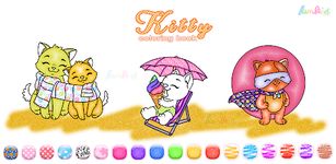 Cute Kitty Coloring Book For Kids With Glitter ekran görüntüsü APK 3