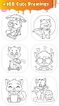 Screenshot 13 di Cute Kitty Coloring Book For Kids With Glitter apk