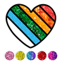 Icono de Glitter Heart Love Coloring Book for Girls