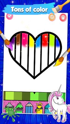 Image 9 of Glitter Heart Love Coloring Book for Girls