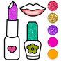 Beauty Drawing Pages Make Up Coloring Book Glitter 아이콘