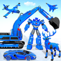 Snow Excavator Crane Transform Robot Shooting Game