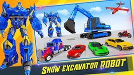 Snow Excavator Crane Transform Robot Shooting Game screenshot apk 4