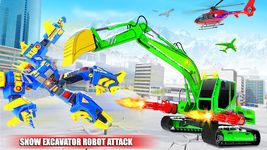 Snow Excavator Crane Transform Robot Shooting Game screenshot apk 1