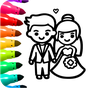 Glitter Wedding Coloring Book - Kids Drawing Pages Simgesi