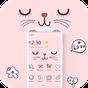 Pink Cute Cartoon Kitty Face Theme APK