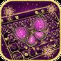 Tema Keyboard Purple Gold Butterflies