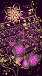 Captura de tela do apk Tema Keyboard Purple Gold Butterflies 3