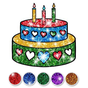 Biểu tượng Glitter Birthday Cake Coloring and Drawing