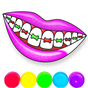Rainbow Lips Coloring Book Glitter - Beauty Game Simgesi