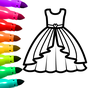 Glitter Dresses Coloring Book - Páginas de dibujo