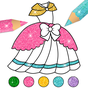 Glitter Dress Colouring Pages for Girls