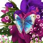 Ícone do apk Blue Butterfly On Purple Flowe